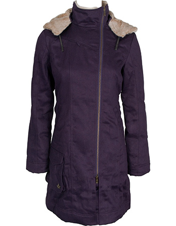 Long hemp Hoodlamb Winterjas Paars