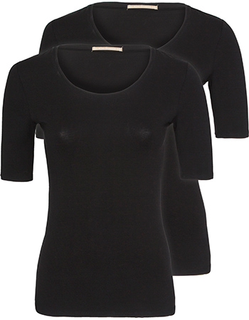 Bamboe t 8209;shirt zwart zwart (2 8209;pack)