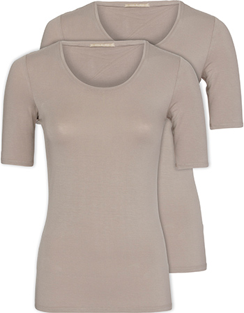 Bamboe t 8209;shirt taupe taupe (2 8209;pack)