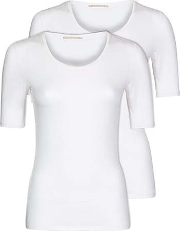 Bamboe t 8209;shirt wit wit (2 8209;pack)