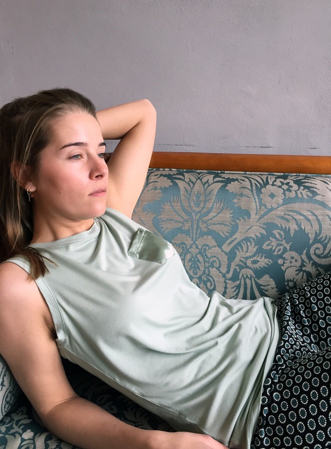 Top Mouwloos Bamboe Jade