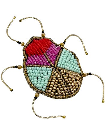 Handgemaakte Broche Kever Mint