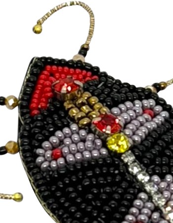 Handgemaakte Broche Kever Zwart detail