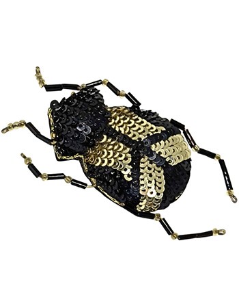 Handgemaakte Broche Scarabee Zwart