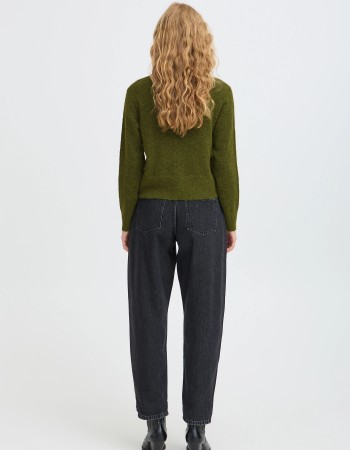 mosgroene cardigan van wol 