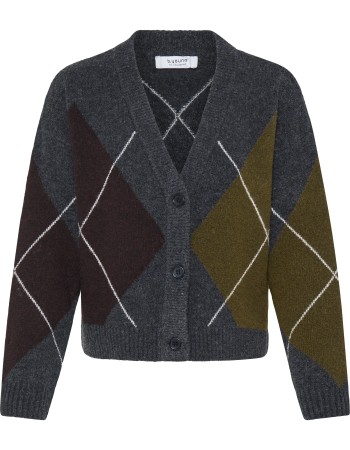 Cardigan Byosmilla Dark Grey Mel. Argyle