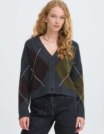 grijze cardigan met wybert