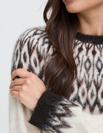beige wollen trui 