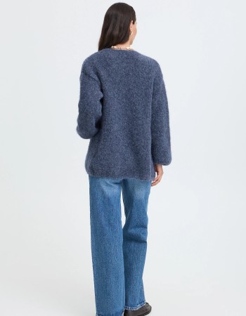 blauw wollen vest