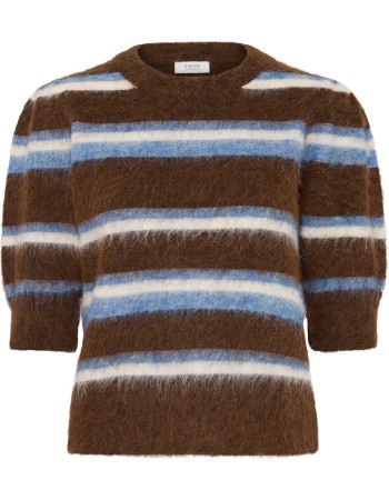 Trui Korte Mouw Bymilou Potting Soil Mel. Stripe