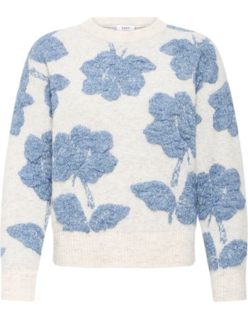 Trui Bymanda Blue Mel. Flower
