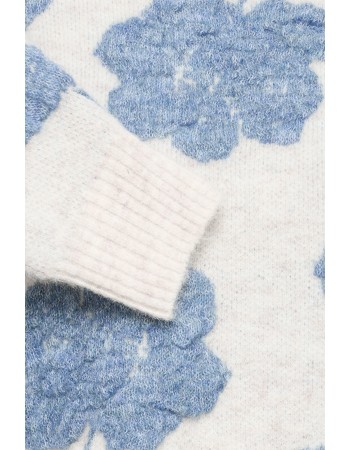 Trui Bymanda Blue Mel. Flower detail