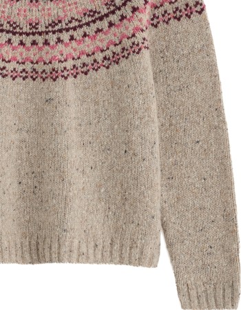 Trui Merinowol Port Kinnis Dark Rose Mix detail