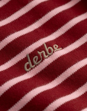 Longsleeve Interstriped Rhubarbcoral Blush detail