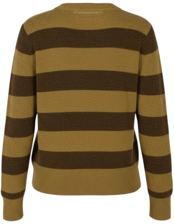 Trui Stripe Alpaca Wol Green detail