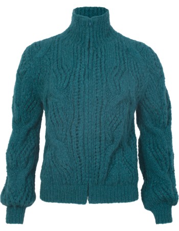 Vest Mara Alpaca Wol Petrol detail