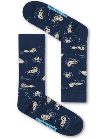 Sokken Organic Playing Otter Navy detail