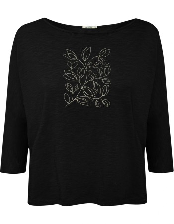 Longsleeve Driekwart Mouw Leafline Simper Zwart