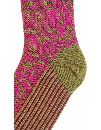 Noorse Wollen Sokken Sternen Pink Green detail