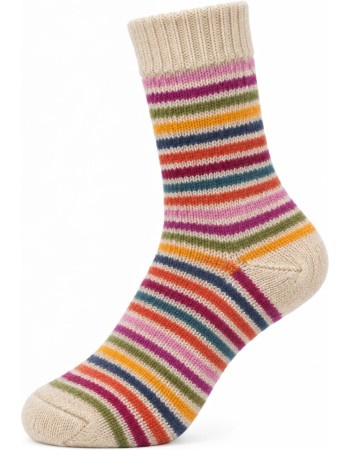 Wollen Sokken Stripe Multi Creme