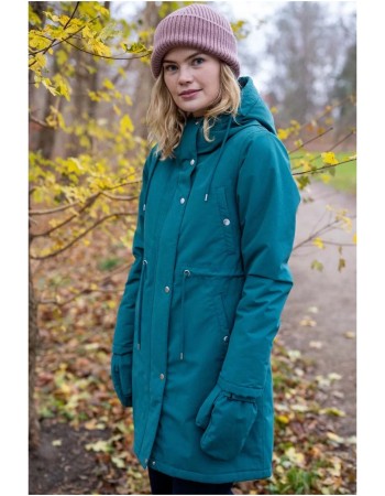 groene warme winterjas
