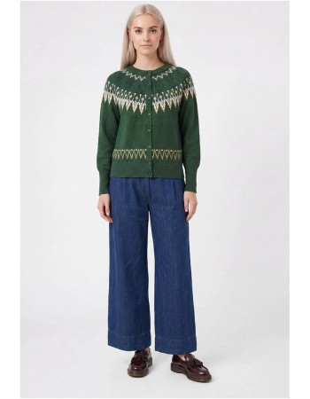 groene cardigan van biologisch katoen 