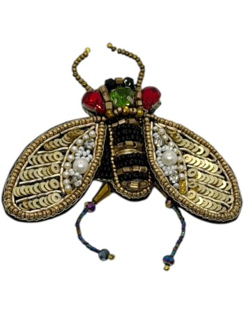 Handgemaakte Broche Scarabee Bruin