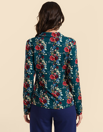 alamour blouse Anna Autumn Bouquet print, duurzame mode