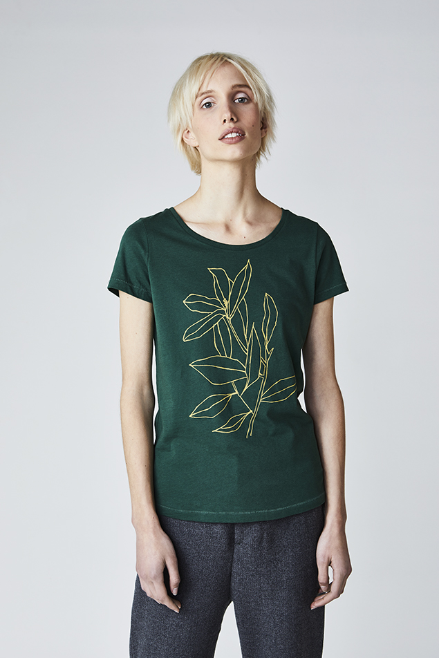 T-shirt Kelly Flower Bottle Green