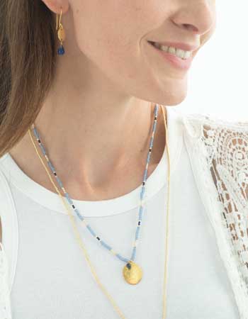 Ketting Prayer Lapis Lazuli Gold