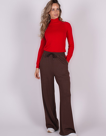bruine pantalon is sweatstof