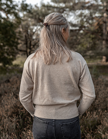 Trui Merino Wol Crew Desert Sand