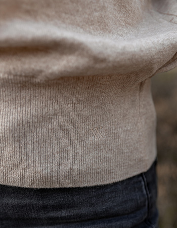 Trui Merino Wol Crew Desert Sand