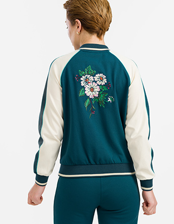 LaLamour bomber jacket met geborduurde bloemen