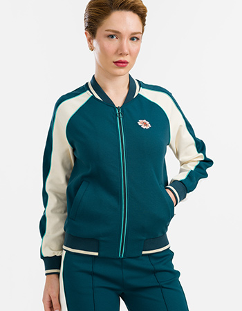 duurzame dames jacket met borduursel op de rug