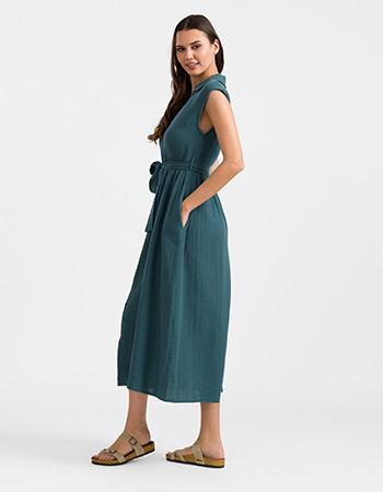 jurk groen van lalamour 100% bio katoen