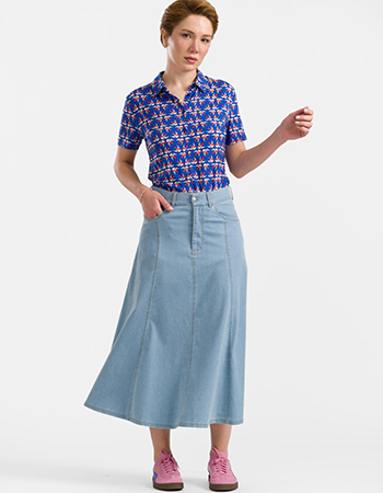 duurzame lange denim rok