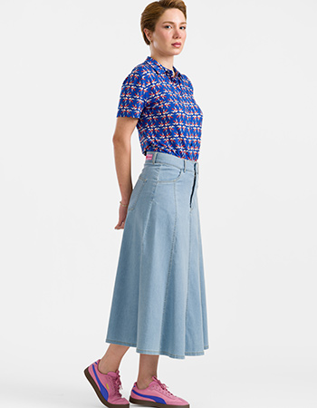 denim rok gemakat van 100% biologisch katoen