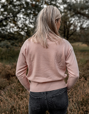 Trui Claudia Merino Wol Crew Melon Pink