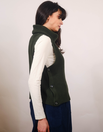 Spencer Monaco Button Tank Dark Green