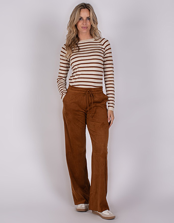 Pantalon Vegan Suede Pori Bronze