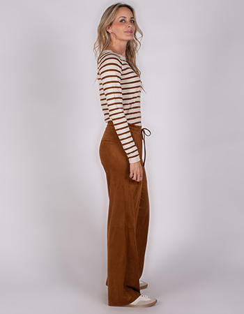 Pantalon Vegan Suede Pori Bronze
