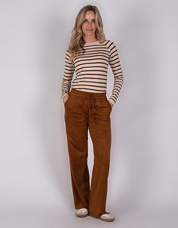 Pantalon Vegan Suede Pori Bronze