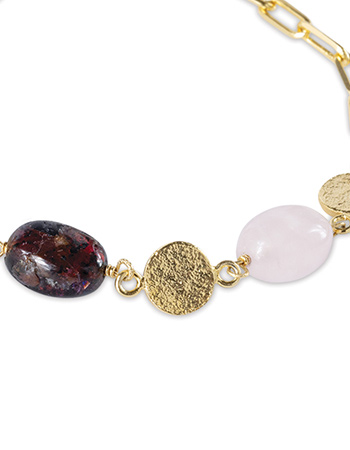 Armband Aesthetic Rose Quartz Garnet detail