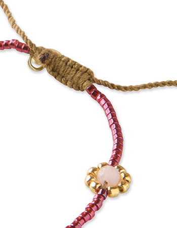 Armband Botanic Rose Quartz detail