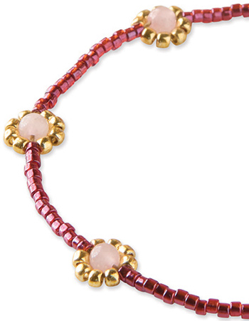 Armband Botanic Rose Quartz detail