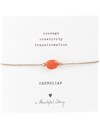 Armband Gemstone Card Carnelian Gold