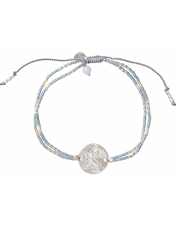 Armband Glitter Blue Lace Agate Silver