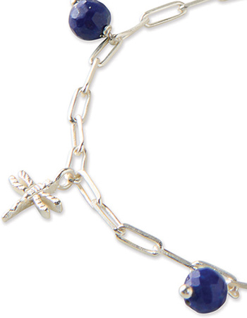 Verzilverde Armband Imaginary Lapis Lazuli detail