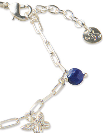 Verzilverde Armband Imaginary Lapis Lazuli detail